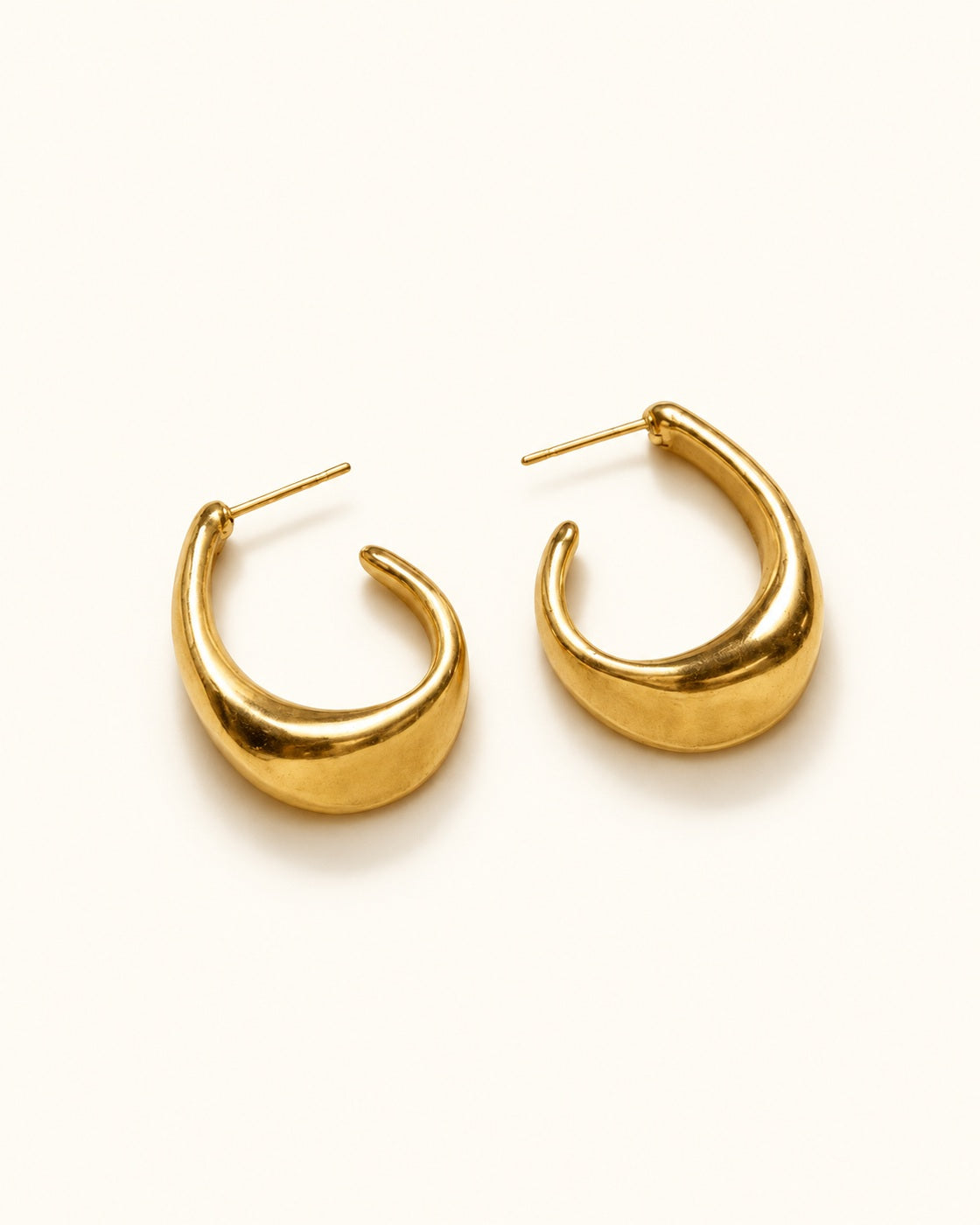 18K Gold PVD Chunky Dome Huggie Earrings
