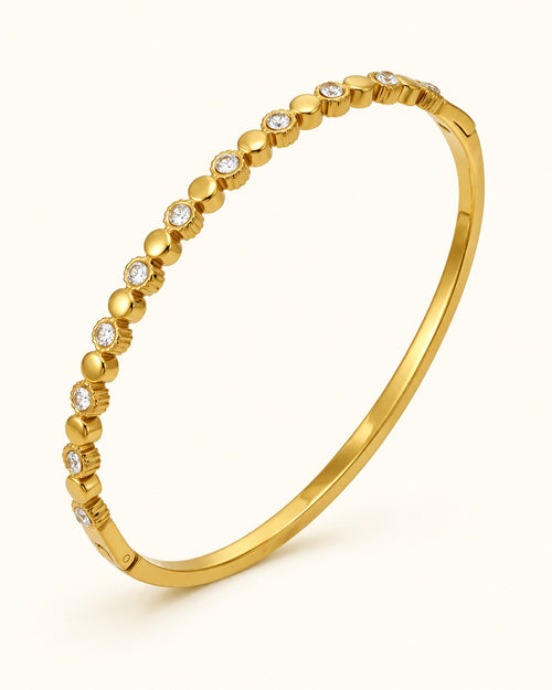18K Gold PVD Zircon Cuff Bracelet
