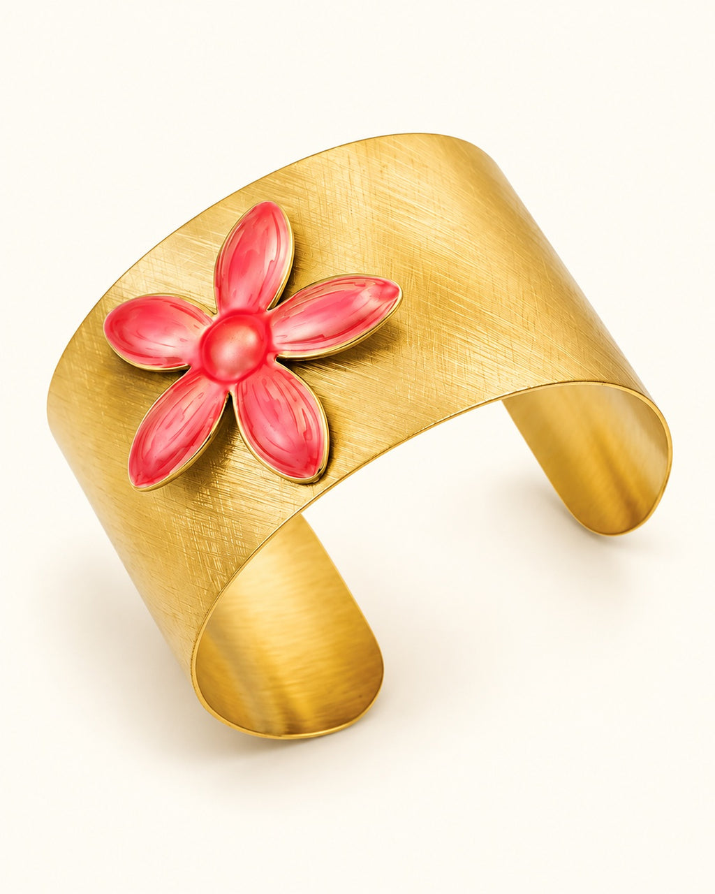 18K Gold PVD Floral Cuff Bracelet