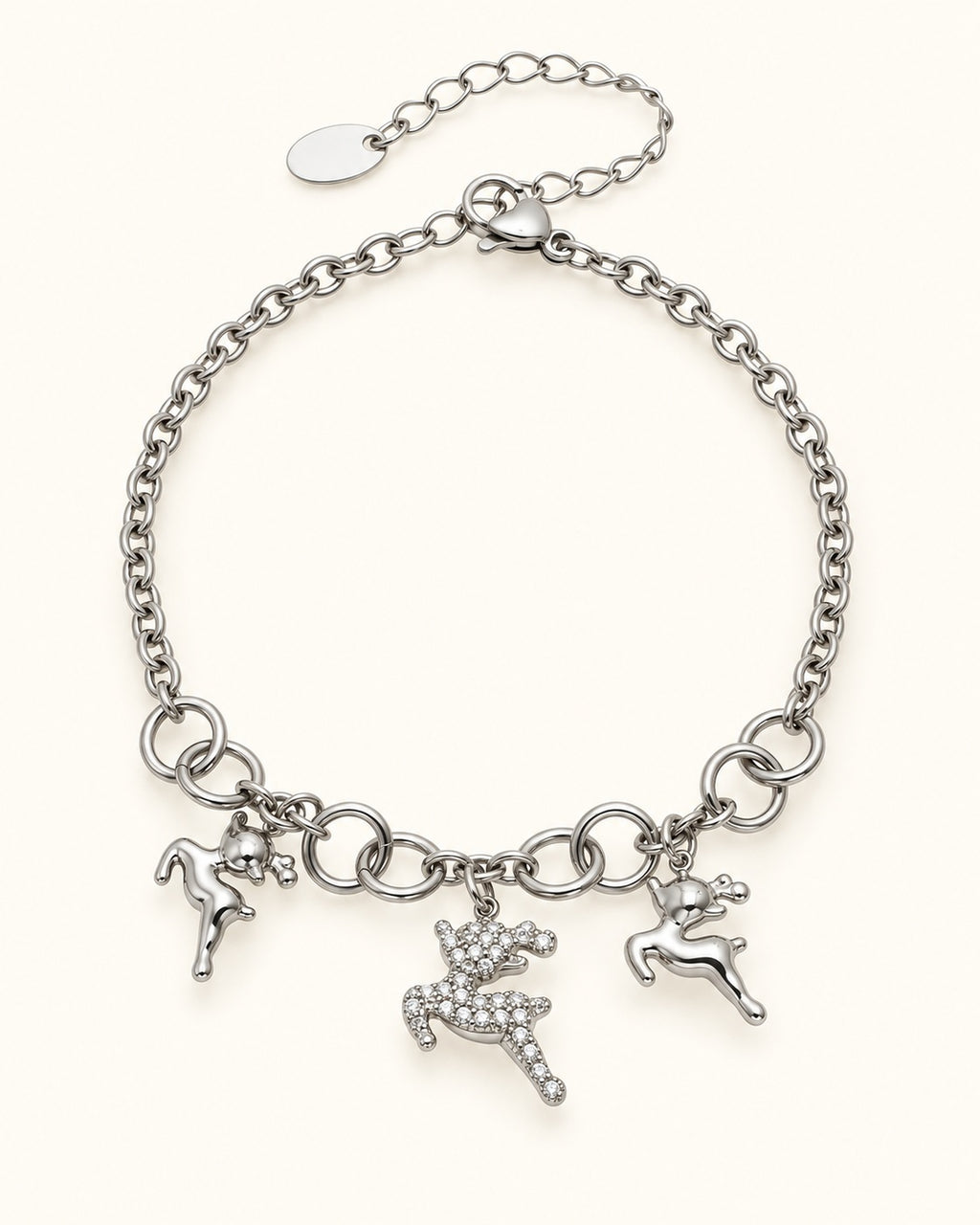 Silver-Tone Zircon Bracelet