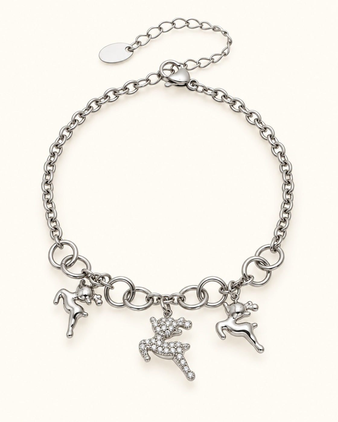 Silver-Tone Zircon Bracelet