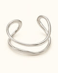 Silver-Tone Geometric Openwork Cuff Bracelet