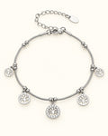 Silver-Tone Tree of Life Zircon Bracelet