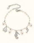 Silver-Tone Seahorse Multi-Charm Bracelet