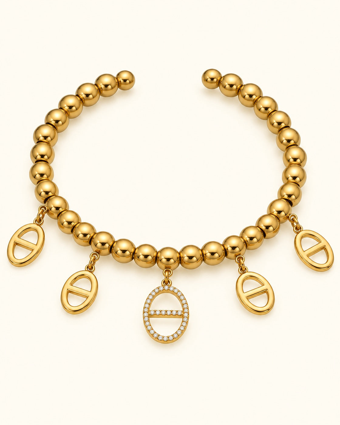 18K Gold PVD Sculptural Cuff Bracelet
