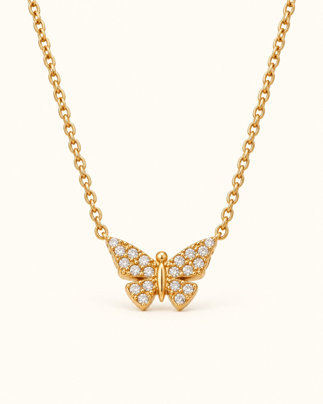 18K Gold PVD Butterfly Necklace