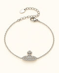 Silver-Tone Planet Zircon Bracelet