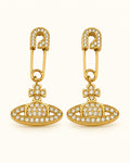 18K Gold PVD Planet Zircon Earrings