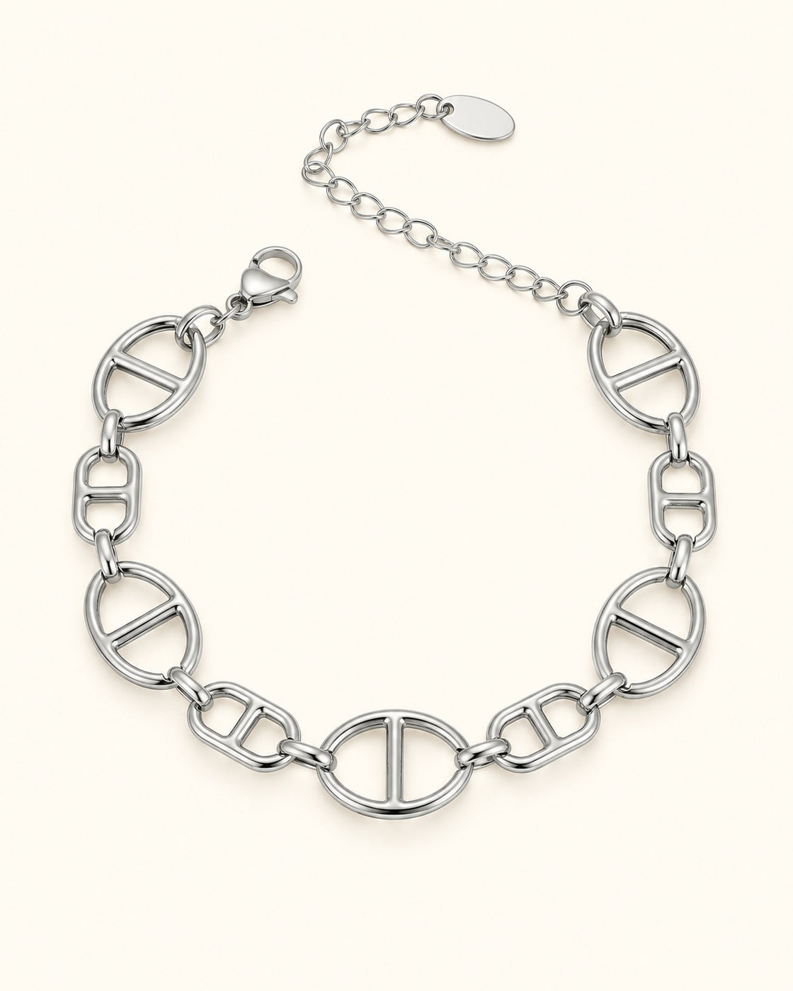 Silver-Tone Double-Circle Bracelet