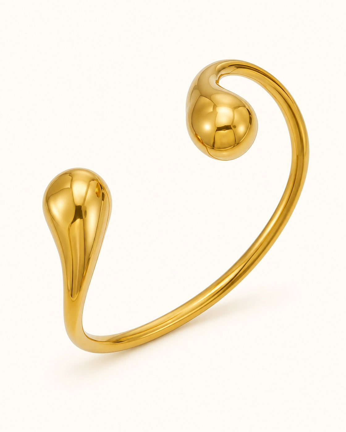 18K Gold PVD Teardrop Adjustable Cuff Bracelet