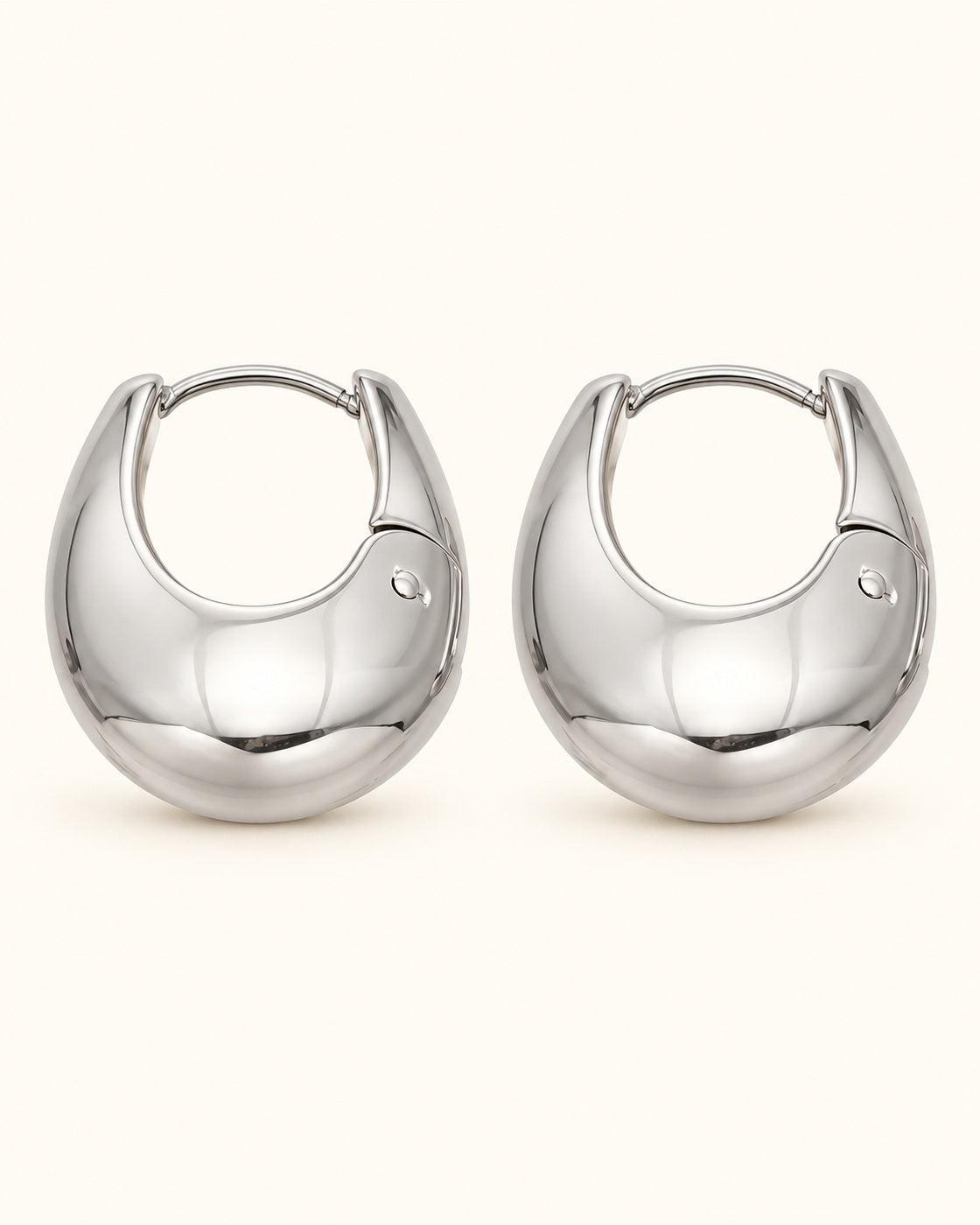 Silver-Tone Polished Earrings