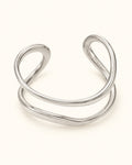 Silver-Tone Geometric Openwork Cuff Bracelet