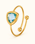 18K Gold PVD Serpent Zircon Adjustable Cuff Bracelet