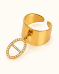 18K Gold PVD Spiral Zircon Earrings
