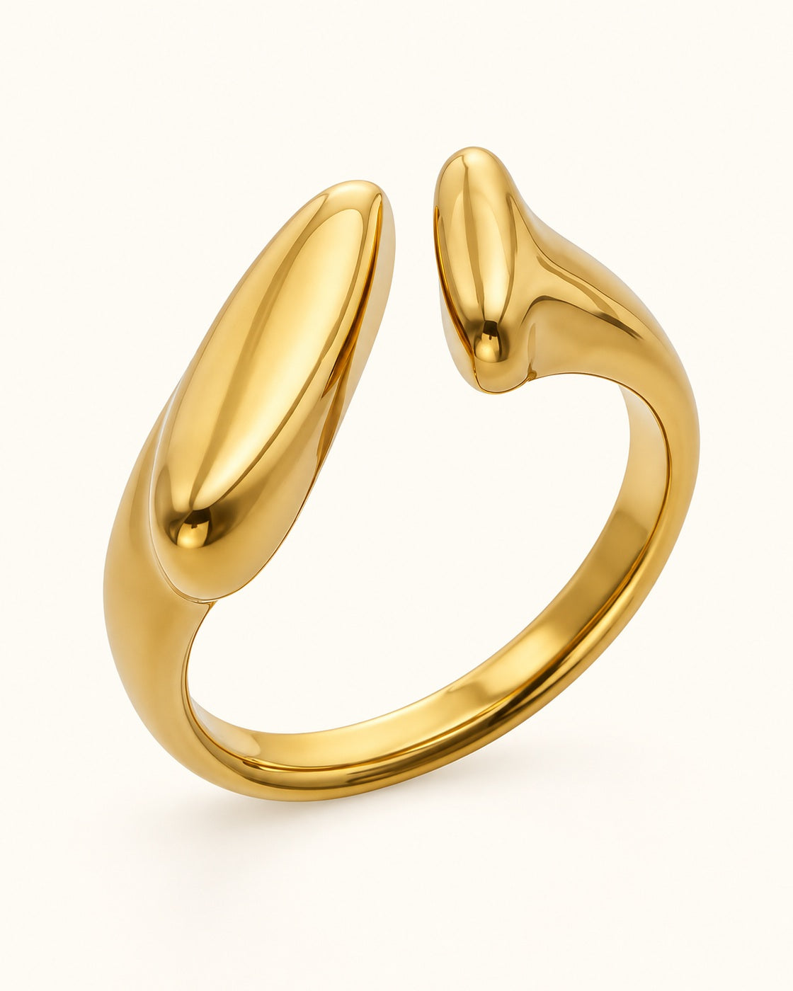18K Gold PVD Geometric Adjustable Ring