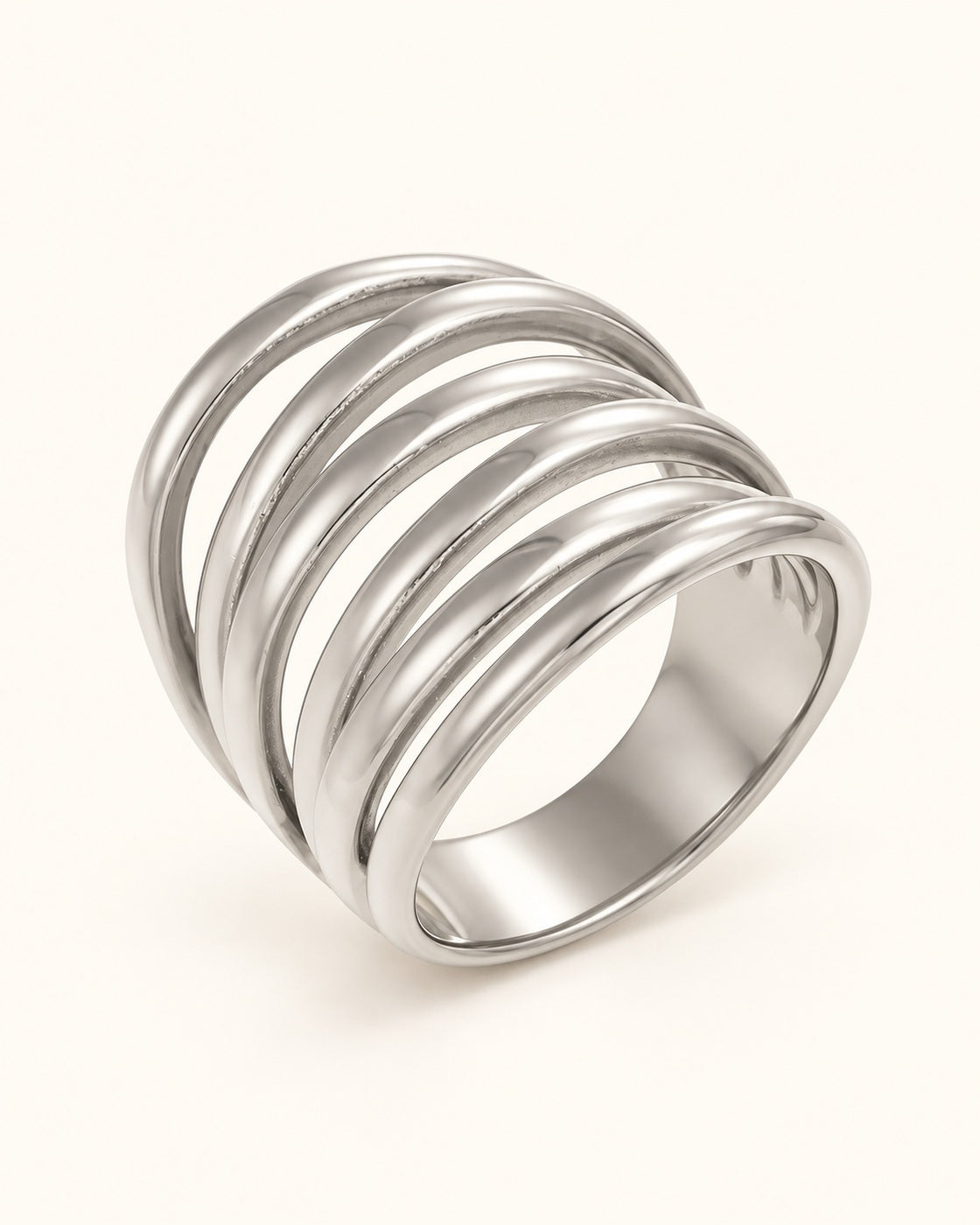 Silver-Tone Polished Ring