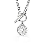 Celia Modern Stainless Steel Necklace — Polished Steel — FOG-NK-0001-ST