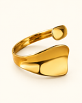 Gold-Plated Sculptural Open Cuff Ring