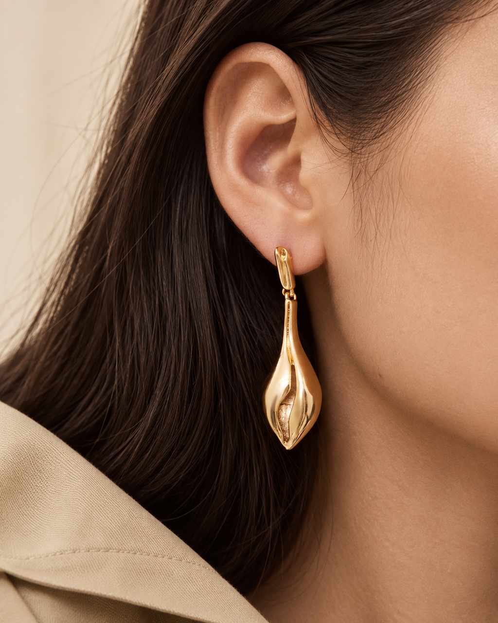 Sculptural Teardrop Statement Earrings