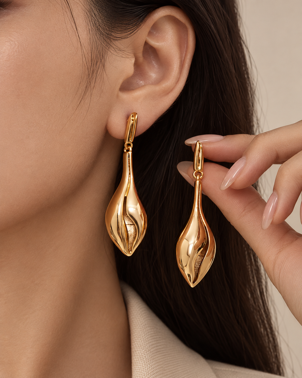 Sculptural Teardrop Statement Earrings