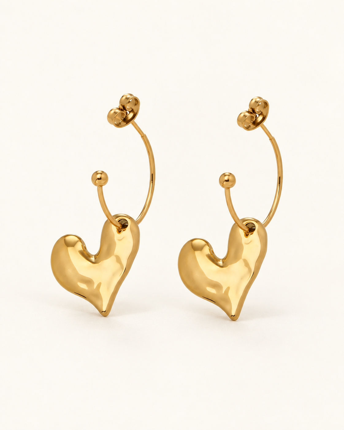 Sculpted Heart Drop Earrings