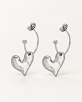 Sculpted Heart Drop Earrings