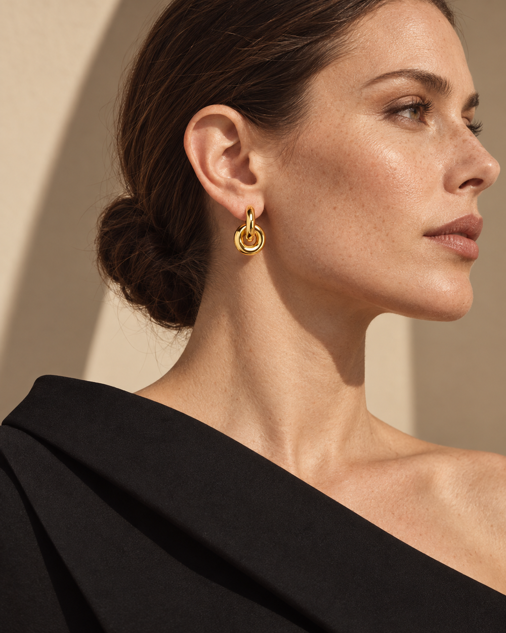 Chunky Donut Drop Huggie Earrings