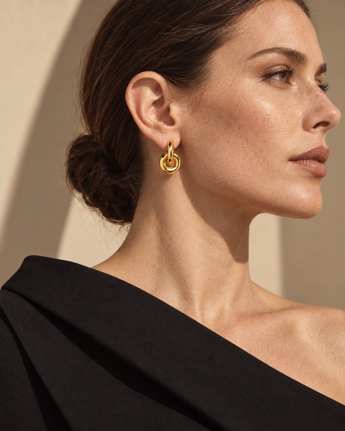 Chunky Donut Drop Huggie Earrings