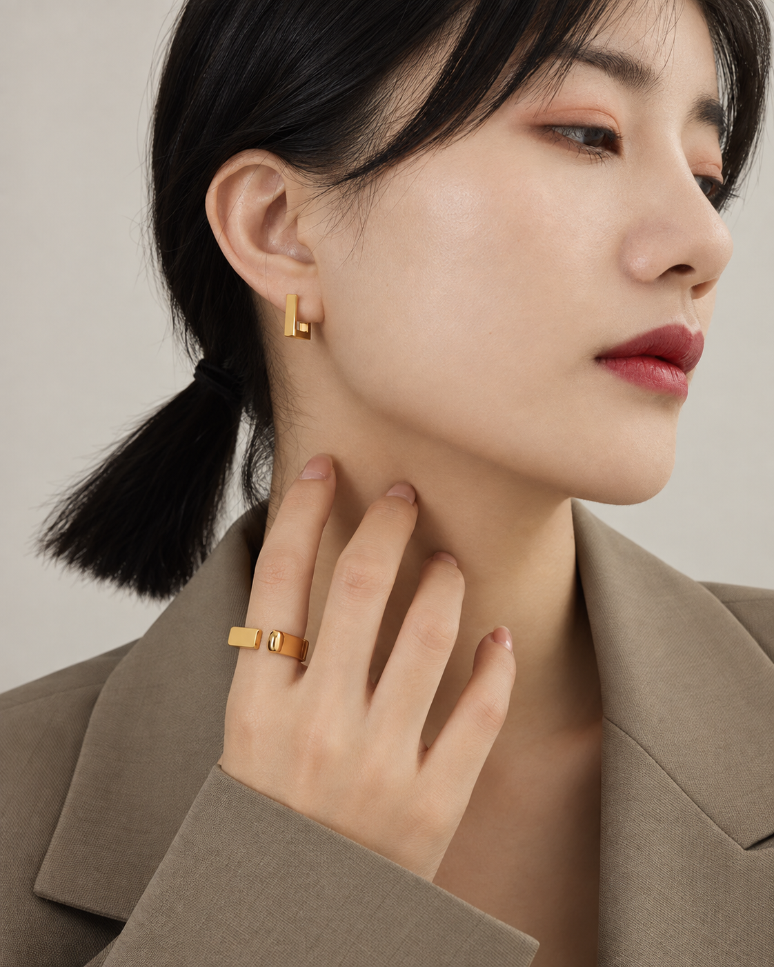 Minimalist Rectangular Hoop Earrings