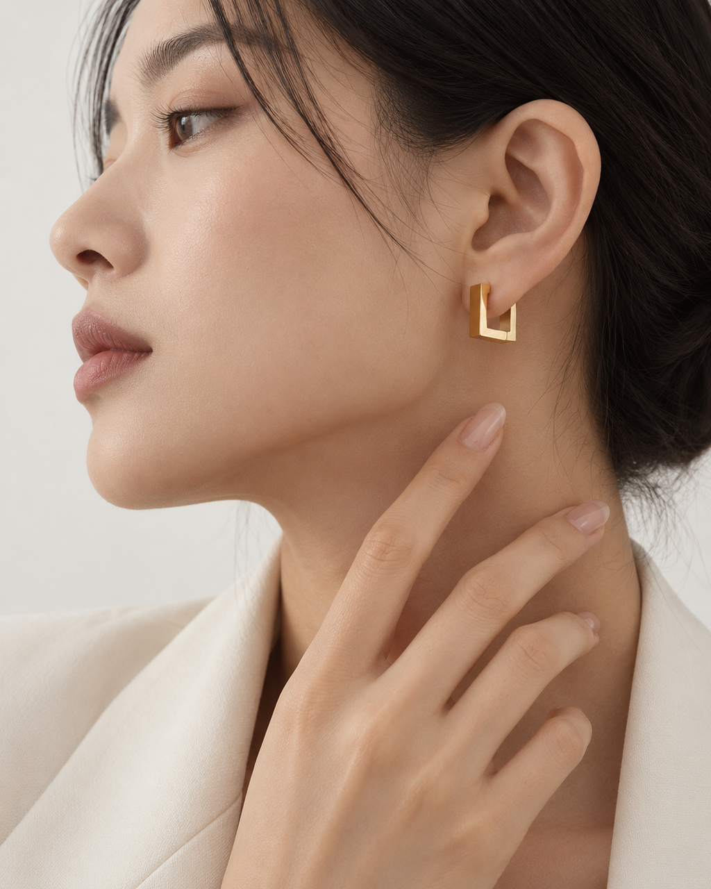 Minimalist Rectangular Hoop Earrings