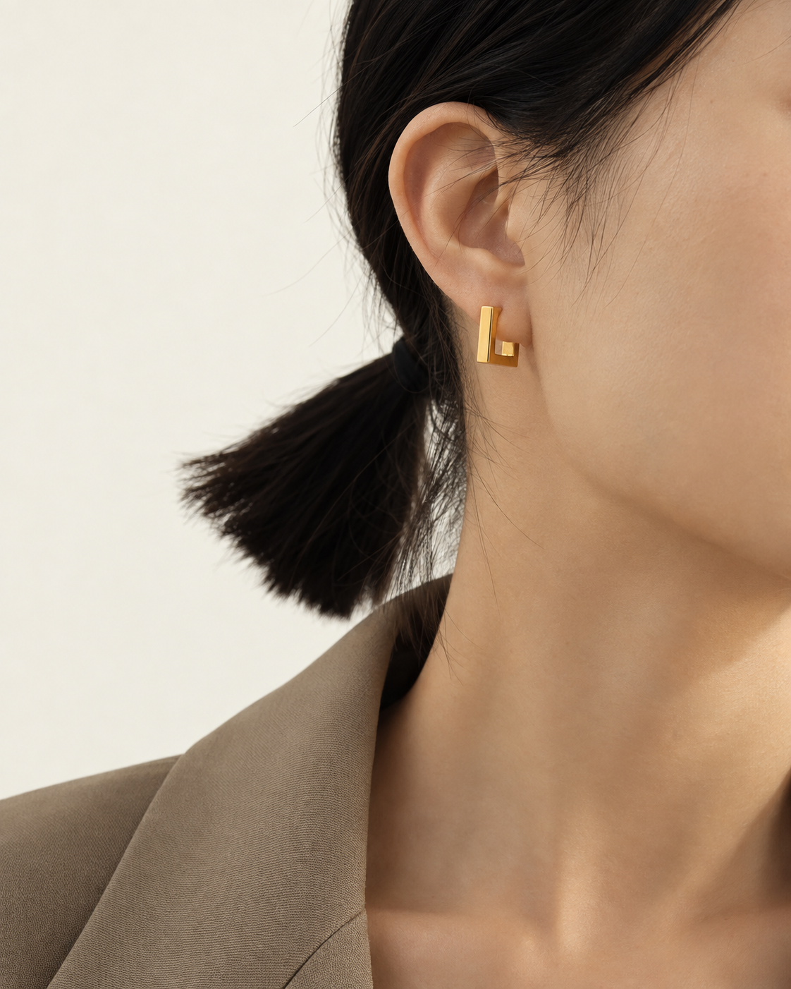 Minimalist Rectangular Hoop Earrings