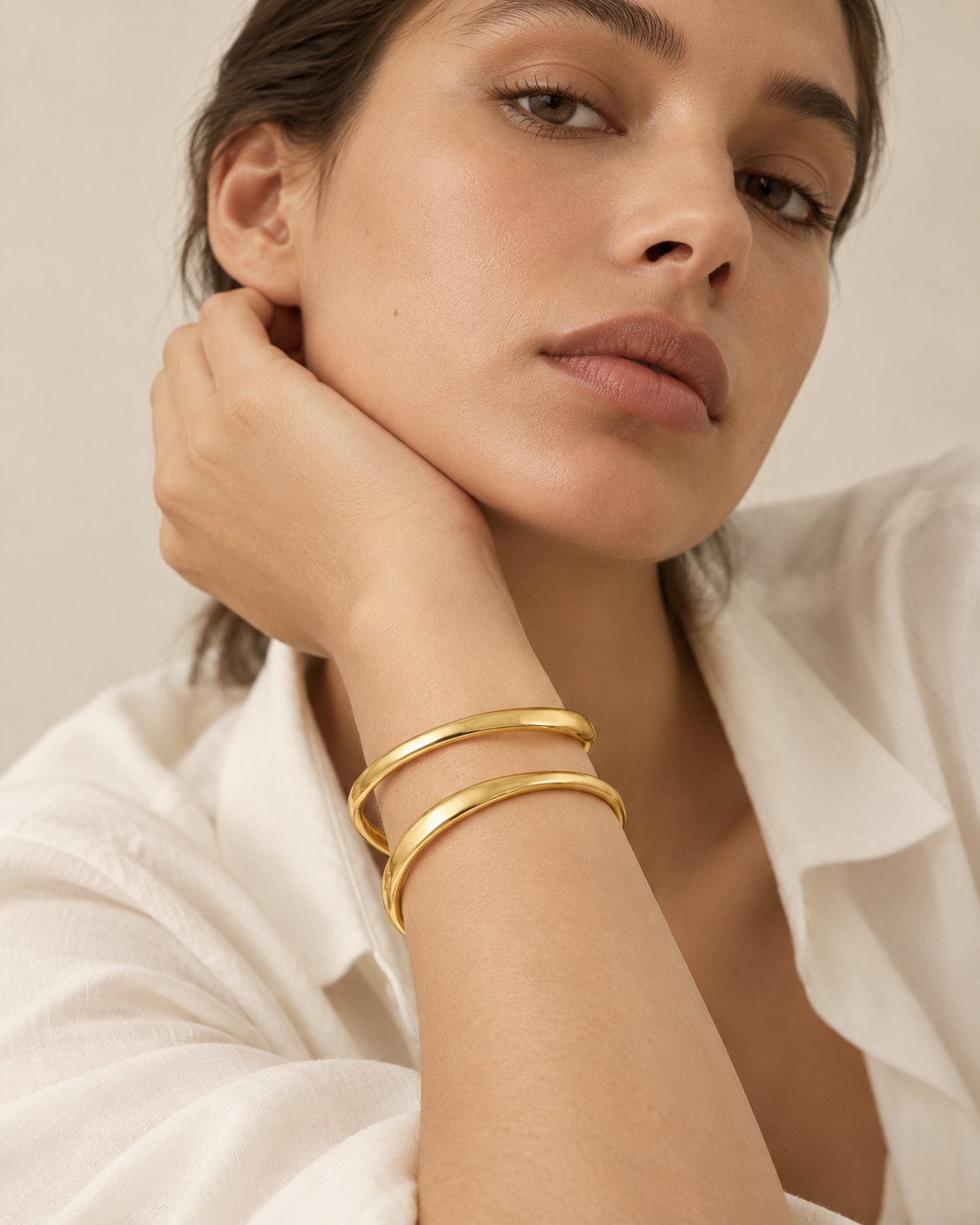 Silver-Tone Geometric Openwork Cuff Bracelet