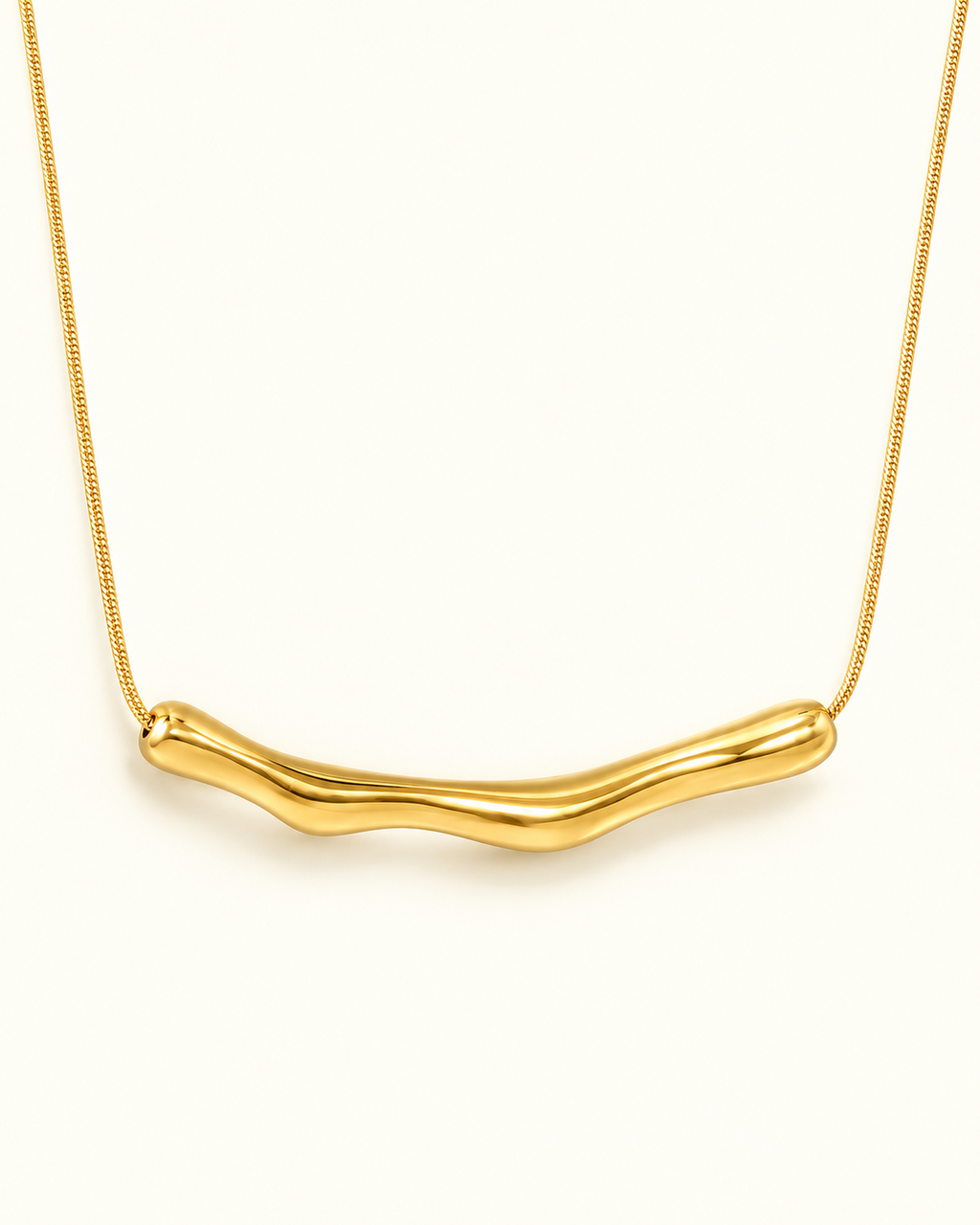 Sculptural Curved Bar Necklace