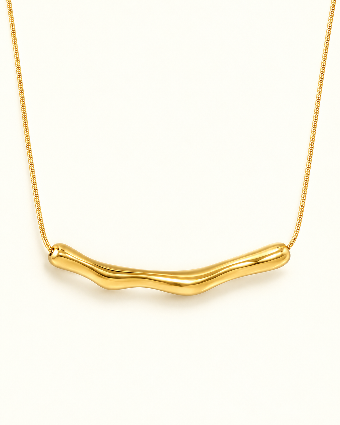 Sculptural Curved Bar Necklace