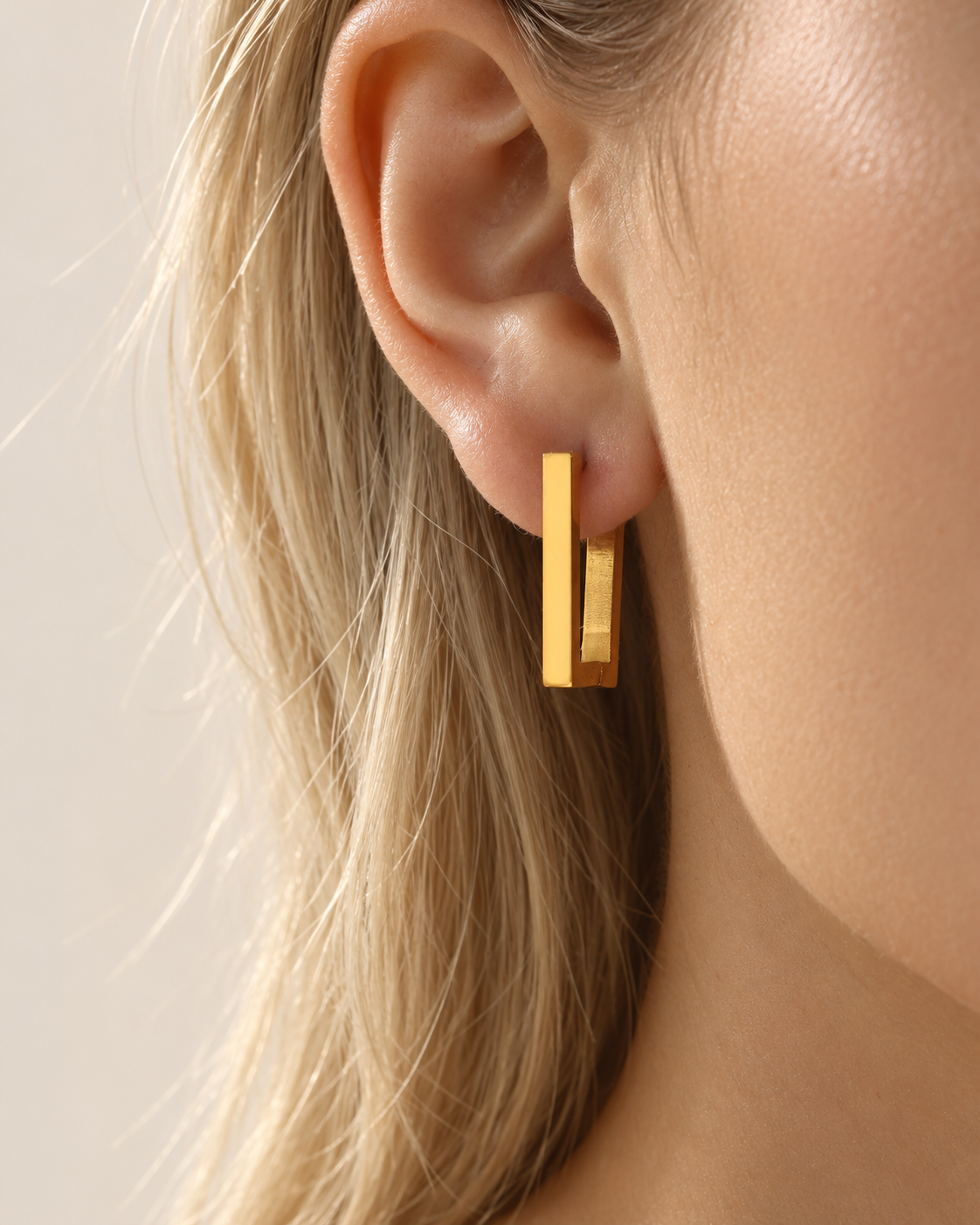 Geometric Rectangle Drop Earrings