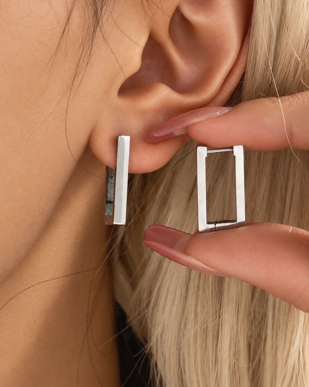 Geometric Rectangle Drop Earrings