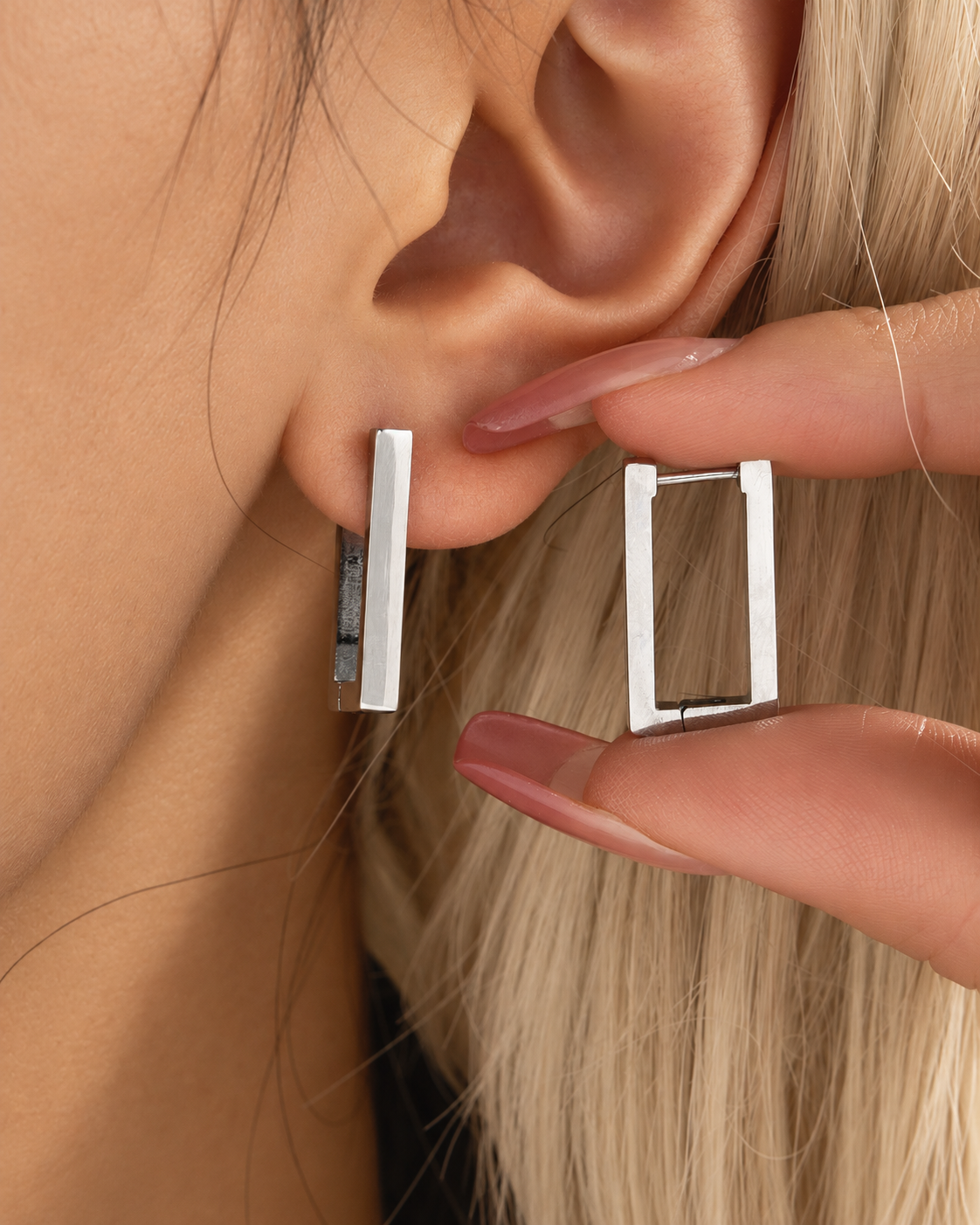 Geometric Rectangle Drop Earrings