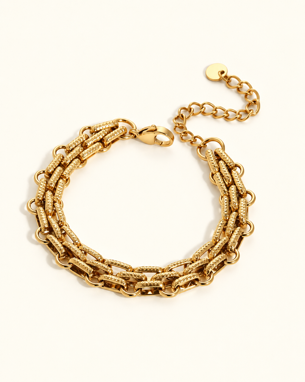 Gold-Tone Multi-Strand Textured Link Bracelet