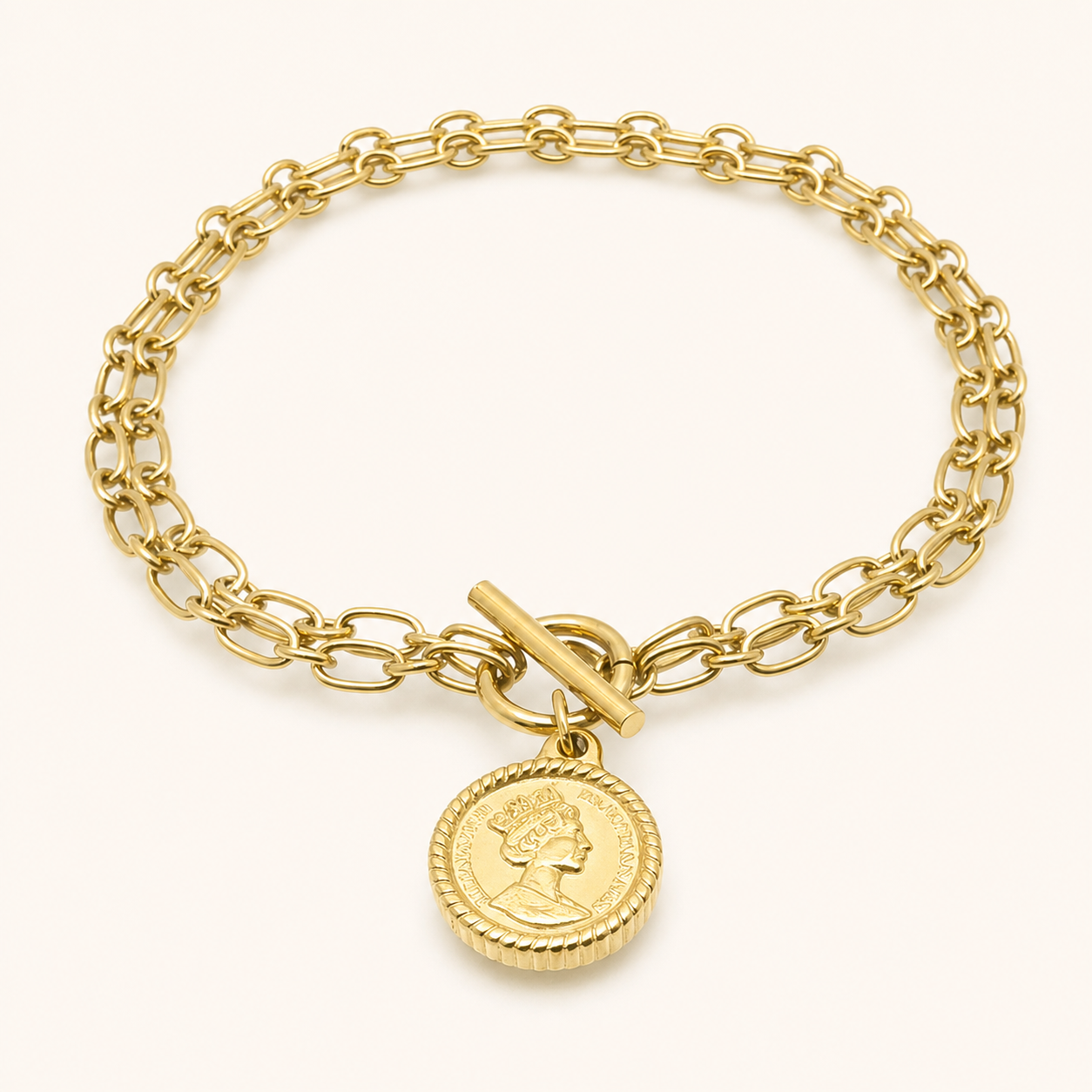 Arden Bold Stainless Steel Bracelet — 18K Gold PVD — FOG-BR-0001-GD