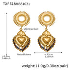 FOGESYMBLES multicolor natural stone heart earrings