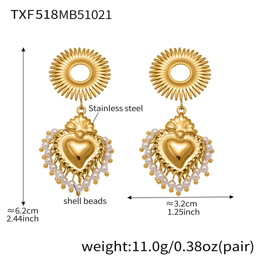 FOGESYMBLES pearl heart earrings