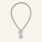 Celia Modern Stainless Steel Necklace — Natural Steel — FOG-NK-0001-ST