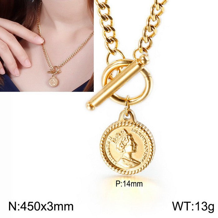 Celia Sculptural Stainless Steel Necklace — 18K Gold PVD — FOG-NK-0001-GD