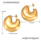 Mira Bold Stainless Steel Earrings — 18K Gold PVD — FOG-ER-0441-GD