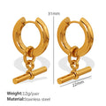 Elara Contemporary Stainless Steel Earrings — 18K Gold PVD — FOG-ER-0307-GD