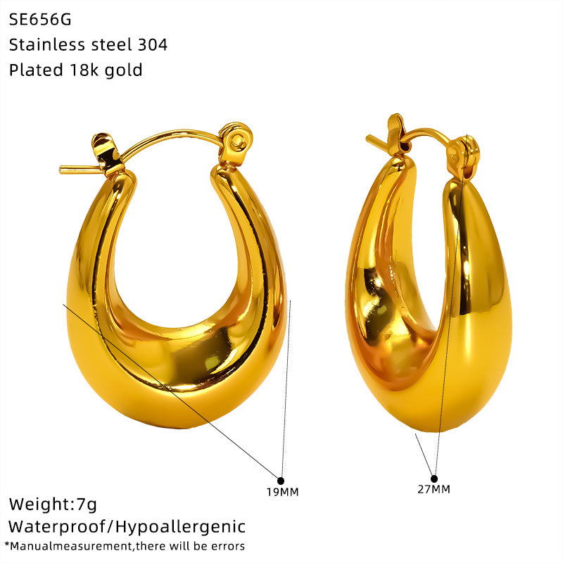 Nola Statement Stainless Steel Jewelry — 18K Gold PVD — FOG-OT-0337-GD