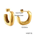 Nola Modern Stainless Steel Jewelry — 18K Gold PVD — FOG-OT-0350-GD