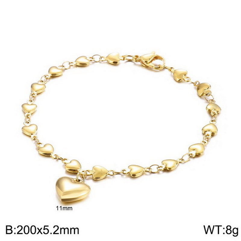 Nova Polished Stainless Steel Bracelet — 18K Gold PVD — FOG-BR-0089-GD