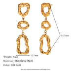 Geometric Stainless Steel Earrings — 18K Gold PVD — FOG-ER-0375-GD