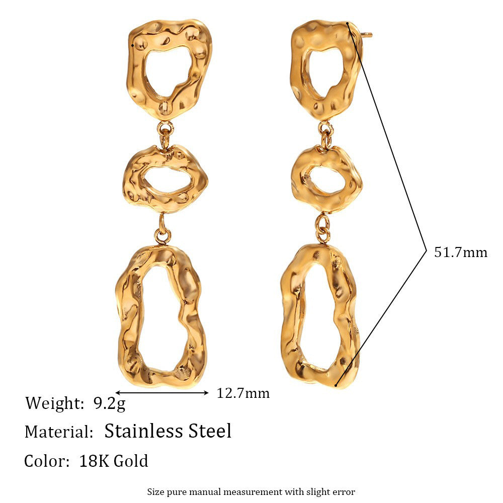 Geometric Stainless Steel Earrings — 18K Gold PVD — FOG-ER-0375-GD